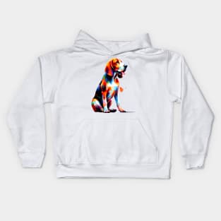 Artistic American English Coonhound in Colorful Splash Style Kids Hoodie